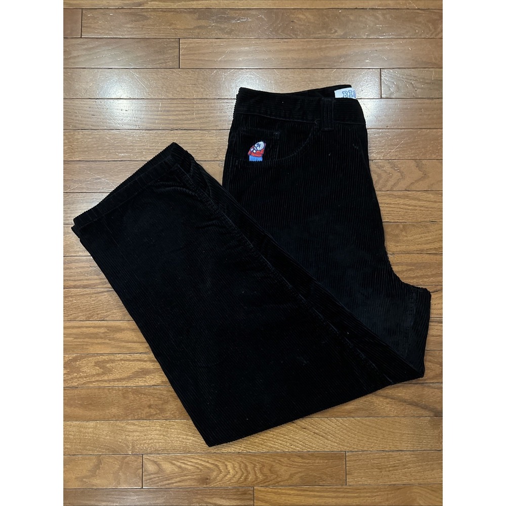 Polar Skate Co Big Boy Corduroy Pants Black Embroidered Logo Size L Portugal